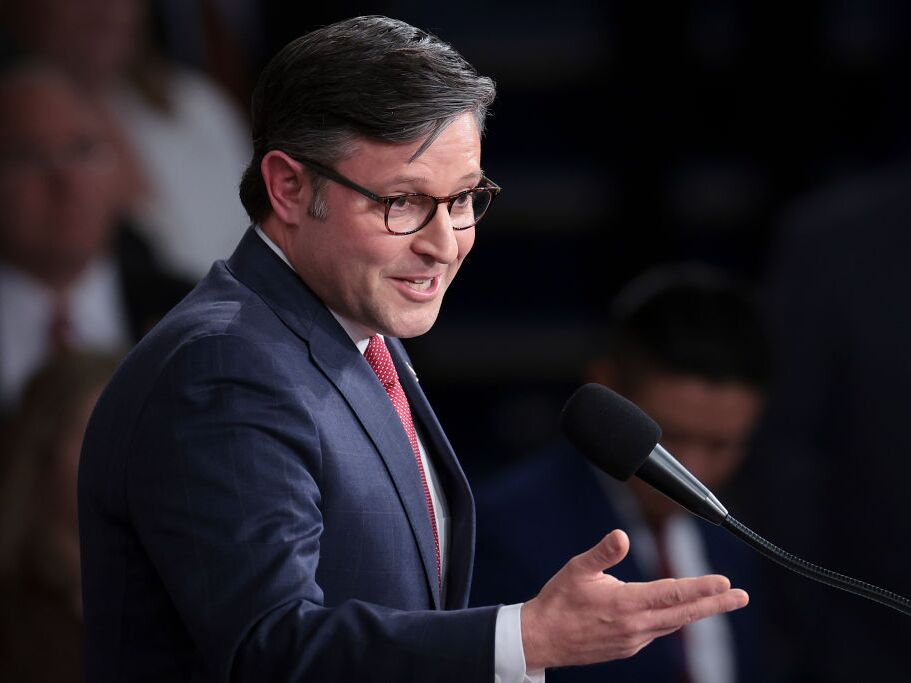 caption: House Speaker Mike Johnson announced a proposal to keep the government running until Dec. 20.