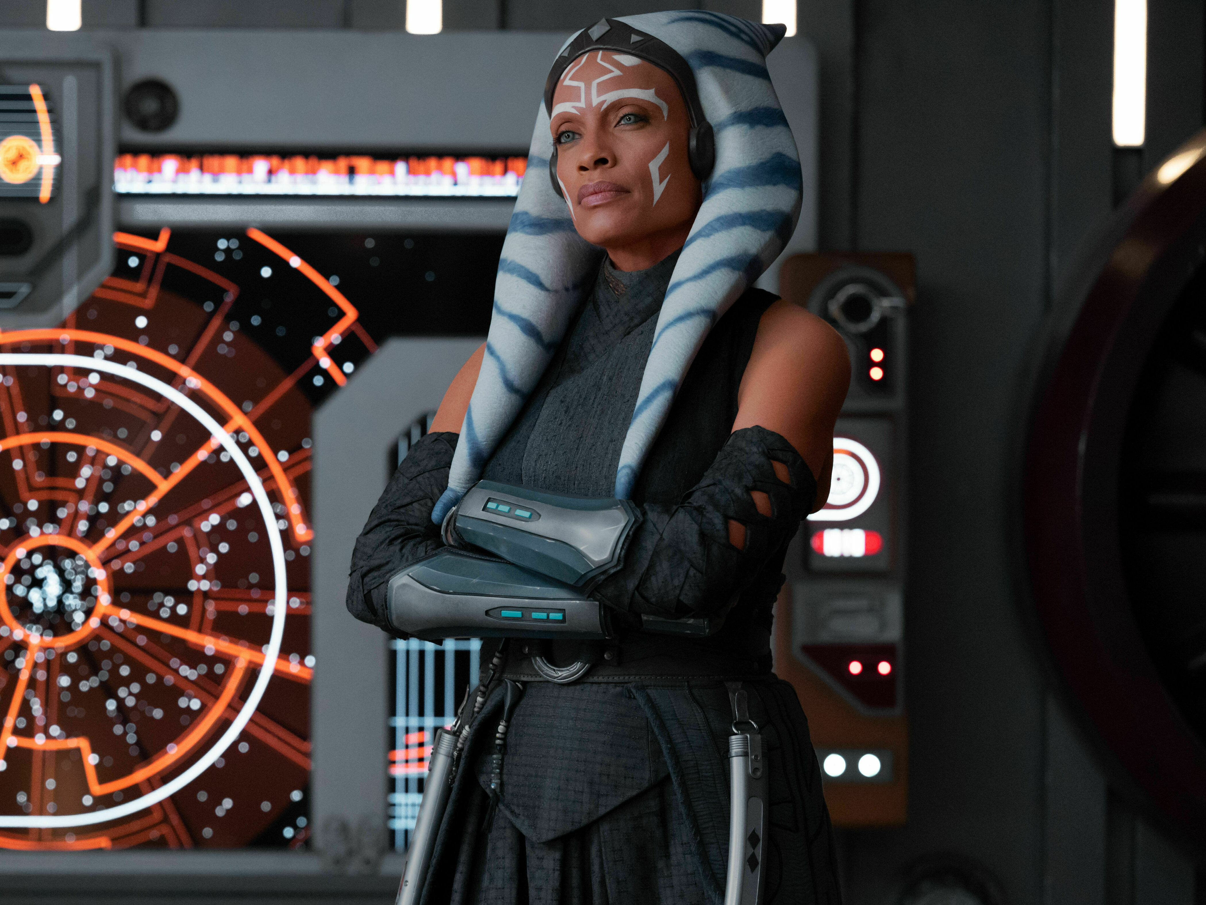 caption: Rosario Dawson as Ahsoka Tano.
