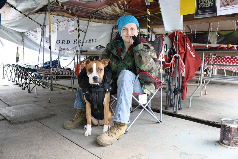 caption: Hannah Webb, a resident of Seattle's Tent City 3 in Feb. 2015 on the campus of Seattle Pacific University