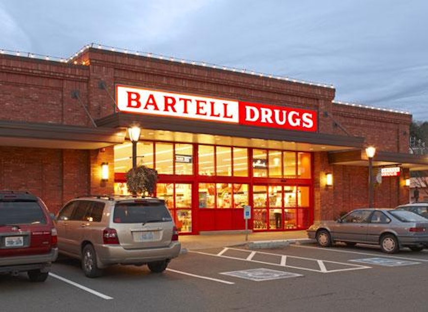 caption: Bartell Drugs is building out clinic space behind its pharmacy at the University Village.