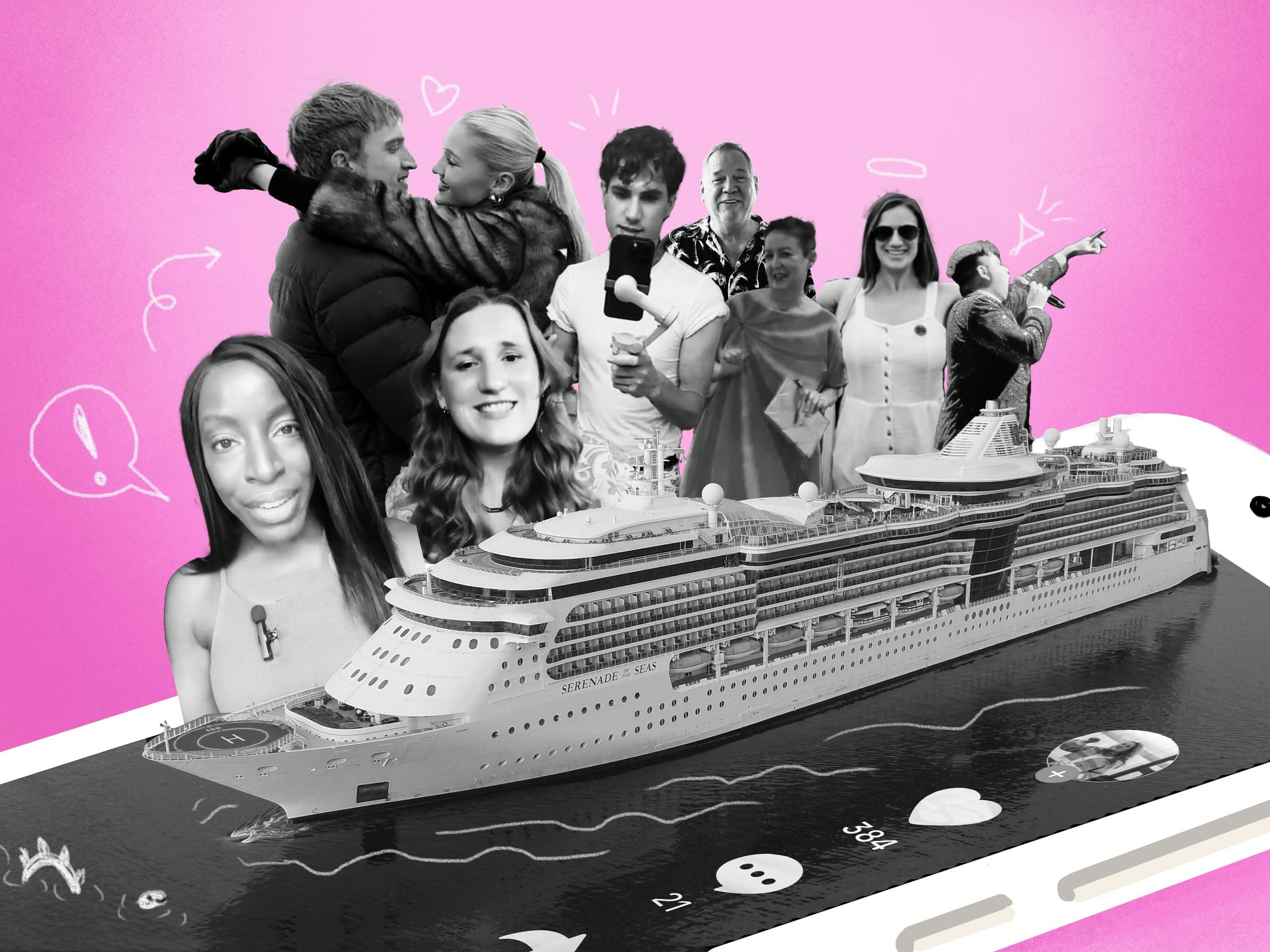 caption: Dozens of passengers on board the Royal Caribbean's nine-month "Ultimate World Cruise" have gone viral on TikTok since it set sail in December. Captivated viewers are comparing it to a social media reality show.