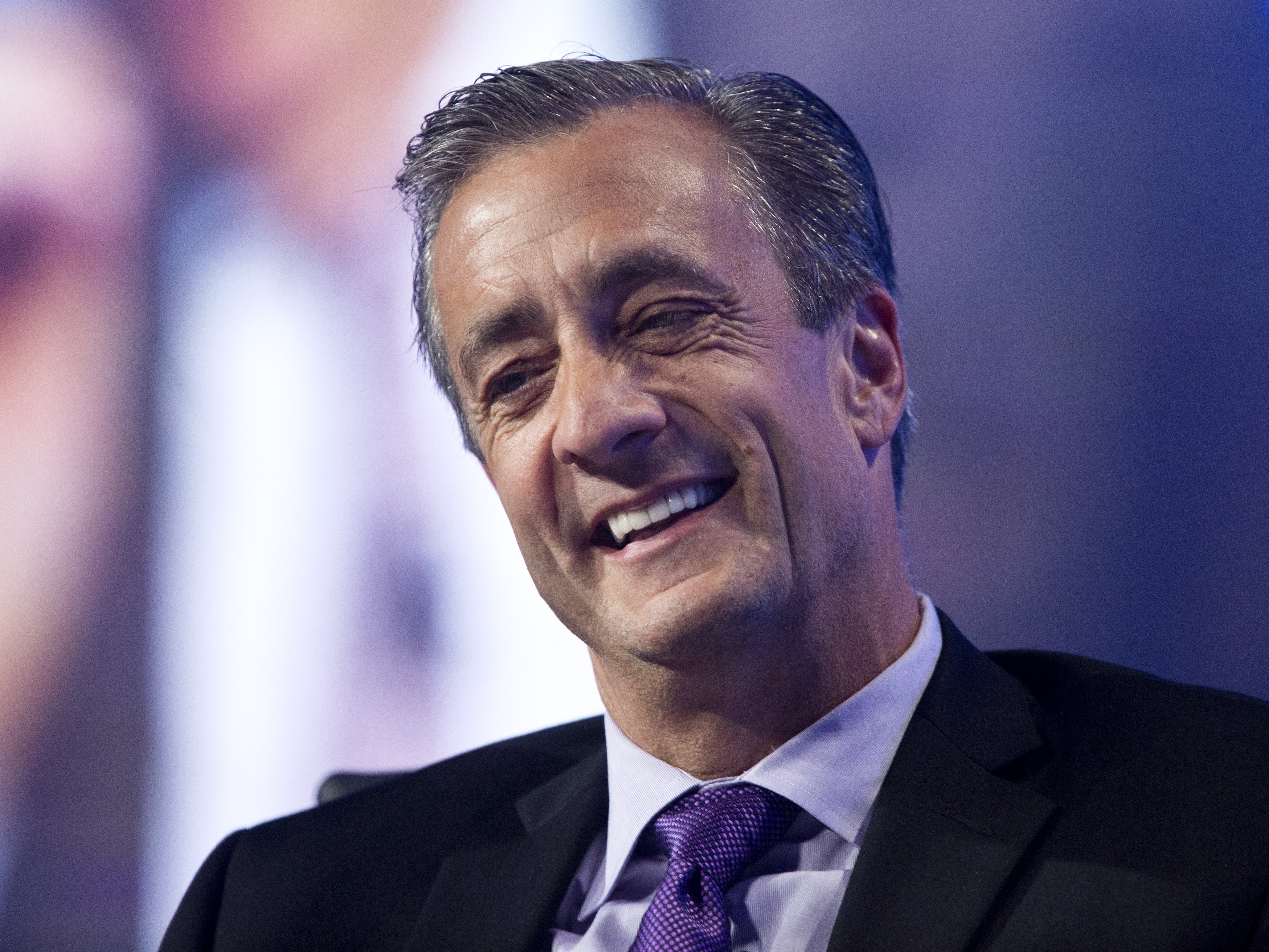 caption: David Steiner, a FedEx board member and former CEO of Waste Management seen here in 2013, has been selected to be the next postmaster general by the U.S. Postal Service's governing board.