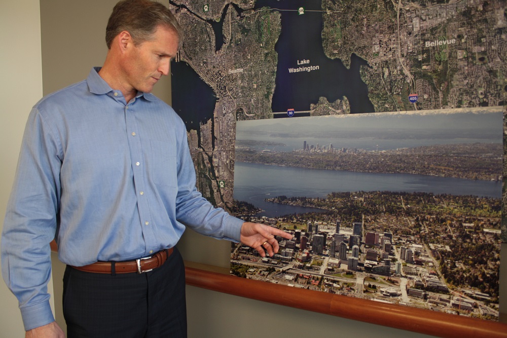 caption: Real Estate Broker Paul Sweeney says the Expedia tower could come on the market as late as 2018 (when Expedia's lease expires). That's good timing, he says, as it gives Bellevue more time to lease up 3 new office buildings coming online before then.