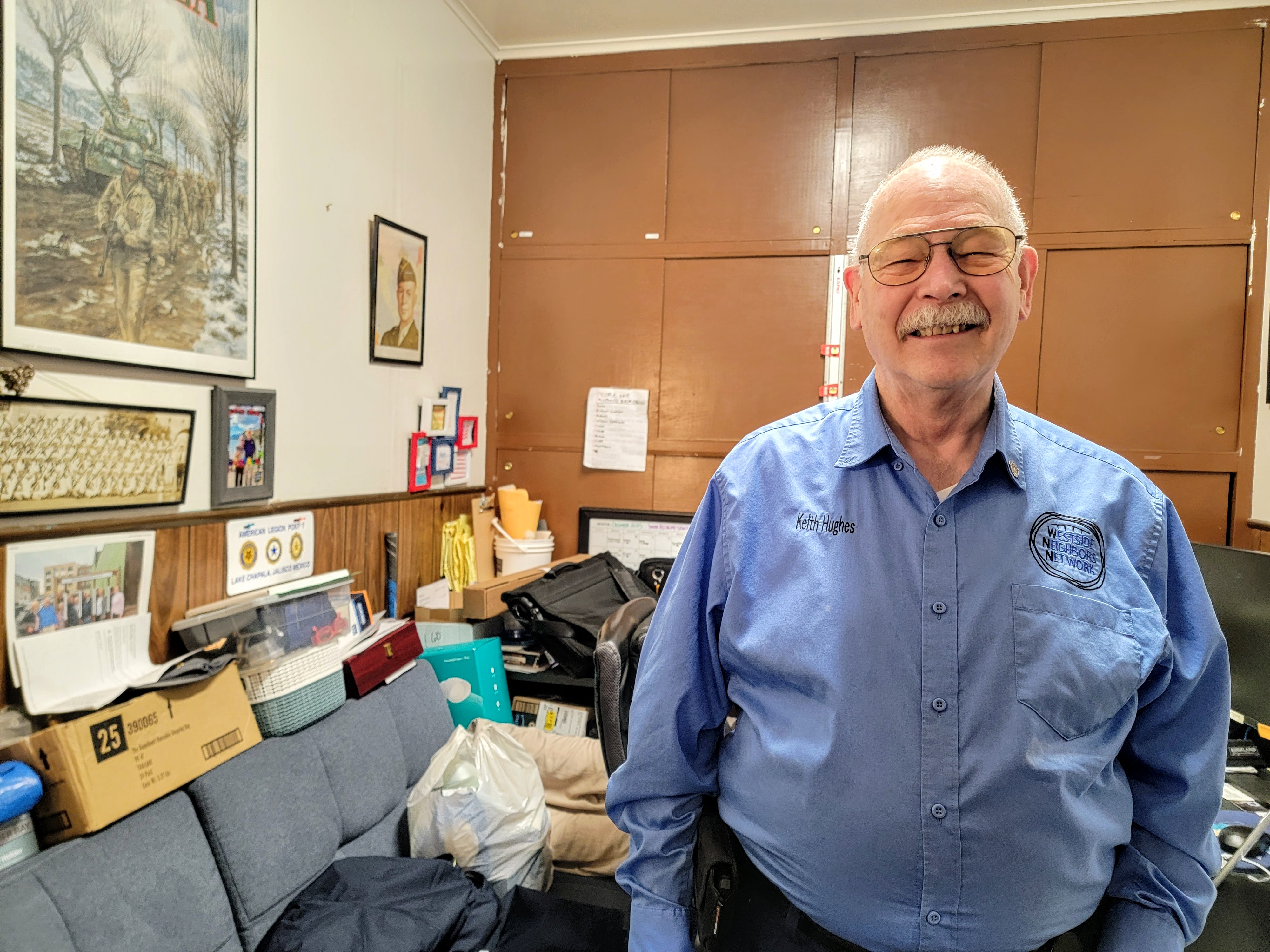 caption: Keith Hughes said when he ran to be commander of American Legion Post 160, he told members he planned to use the hall as a homeless shelter. 