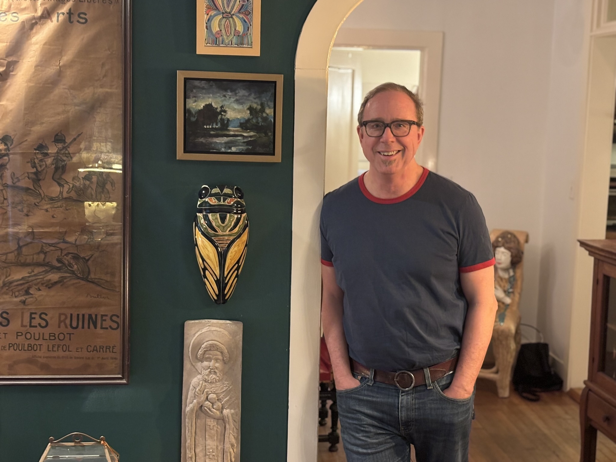 caption: John T. Edge, at home in Oxford, Miss., has written extensively about the South and its food culture. Now he has turned his pen to his family's own troubled history.