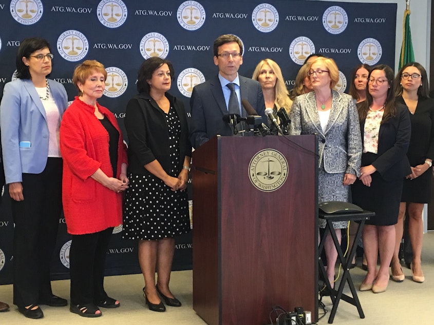 caption: Attorney General Bob Ferguson says Washington will be joining 19 other states in a lawsuit challening the new federal rule on the Flores Agreement. It's Ferguson's 47th suit taking on the Trump Administration since 2017. 