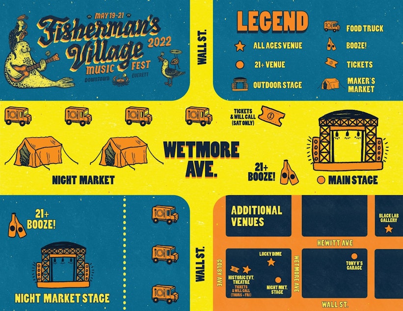 caption: Map of Fisherman's Village Music Fest in Everett