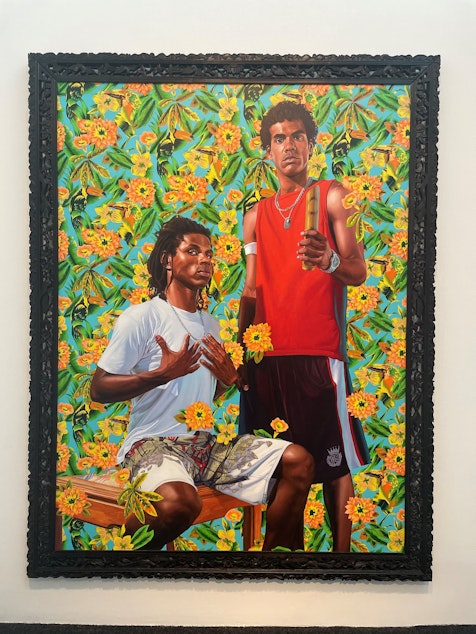 caption: Kehinde Wiley's Marechal Floriano Piexoto II on display at Bellevue Art Museum