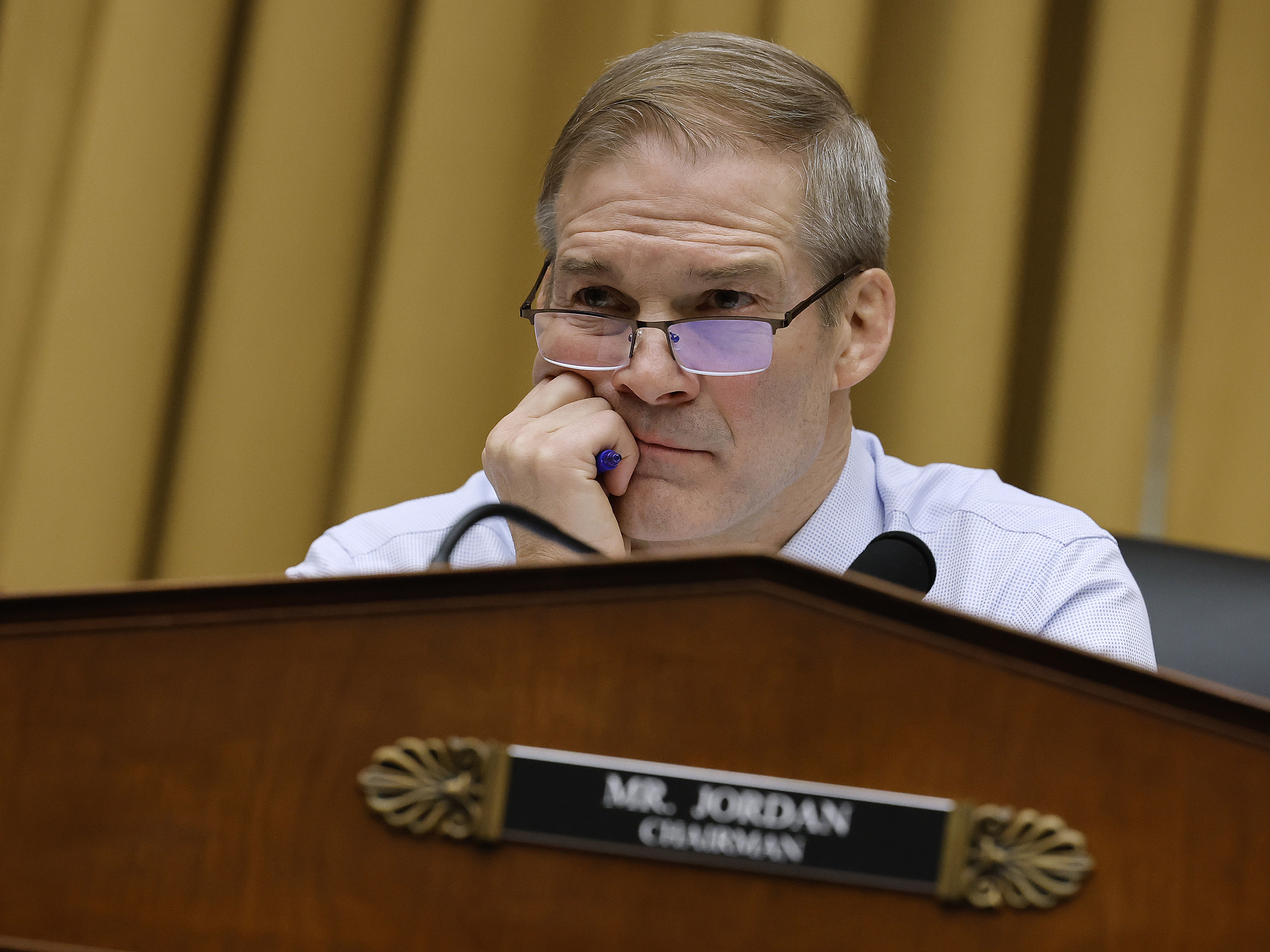 caption: House Judiciary Chairman Jim Jordan, R-Ohio, is one of three House GOP committee chairs pressing to impeach President Biden.