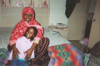 caption: Zuheera Ali as a kid with her mom, Asili Mohamed