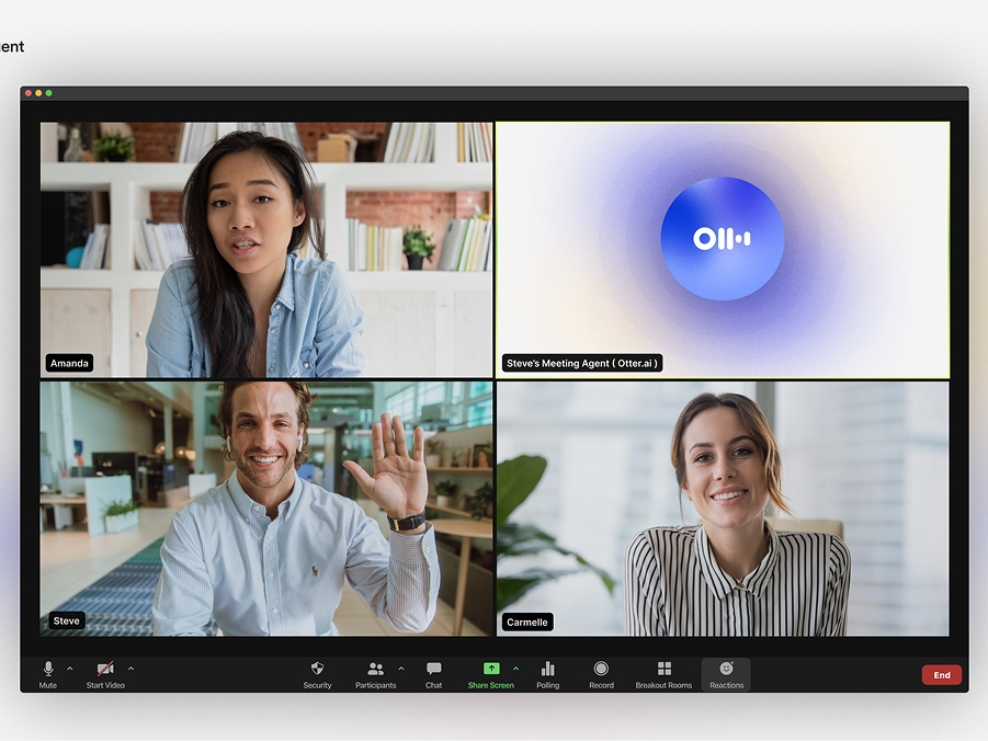 caption: Otter.ai is a Mountain View, Calif.-based tech company that uses artificial intelligence to generate speech-to-text transcriptions. It has become a popular tool for transcribing virtual office meetings.