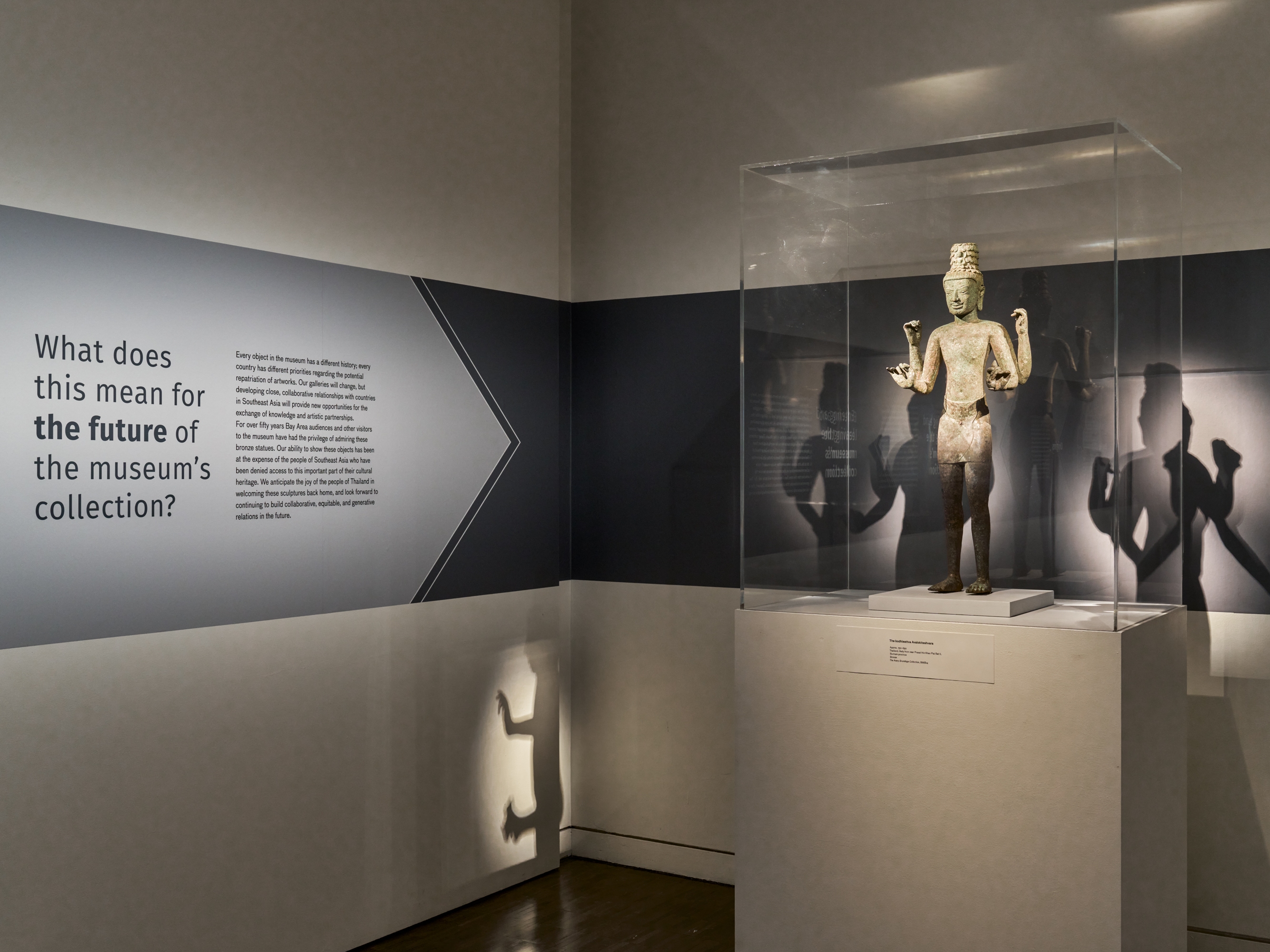 caption: A view of <em>Moving Objects: Learning from Local and Global Communities</em> on show at the Asian Art Museum in San Francisco.