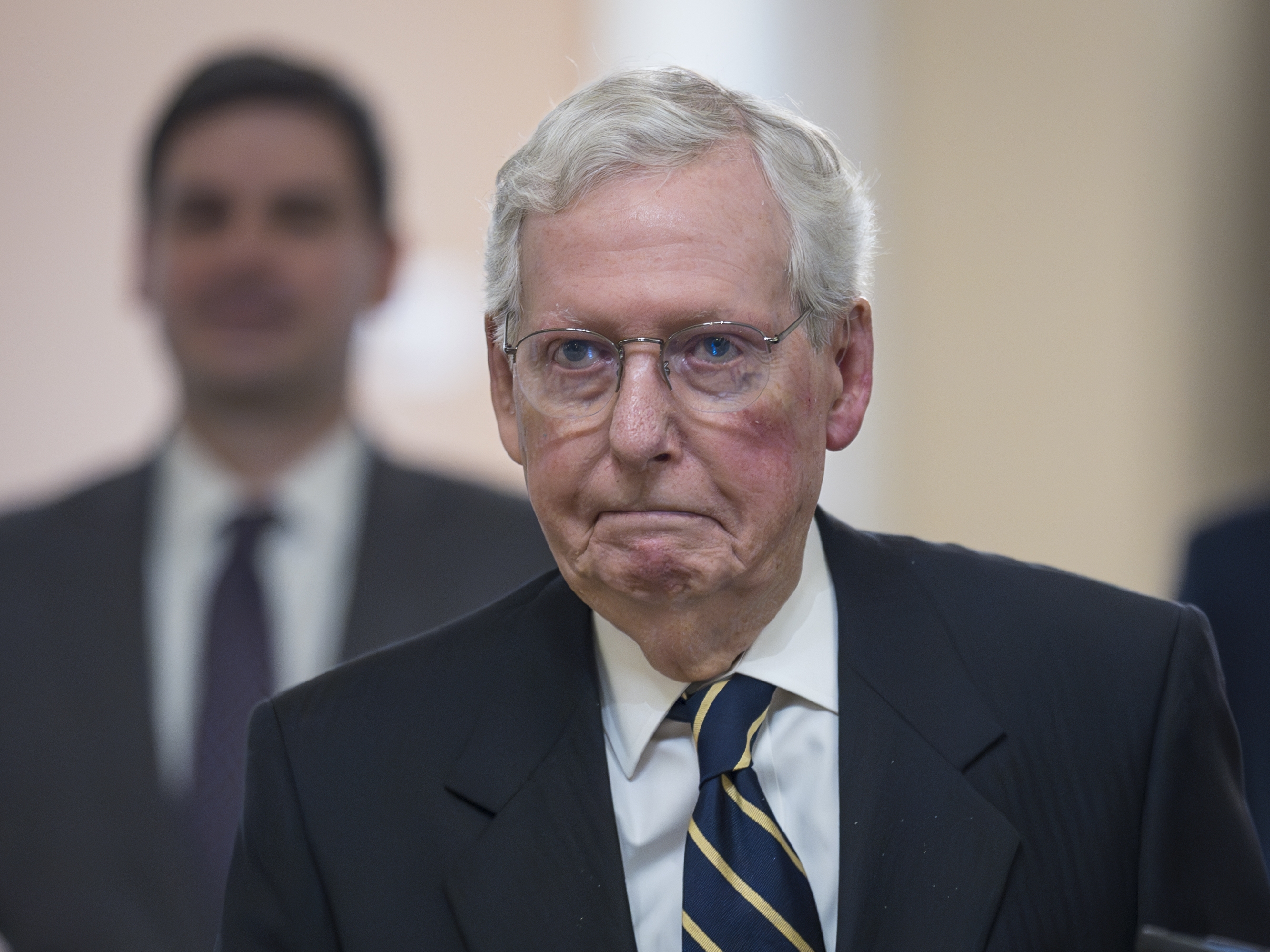 caption: Sen. Mitch McConnell, R-Ky., is a survivor of childhood polio and was the only Senate Republican who opposed Robert F. Kennedy Jr. leading the Department of Health and Human Services.