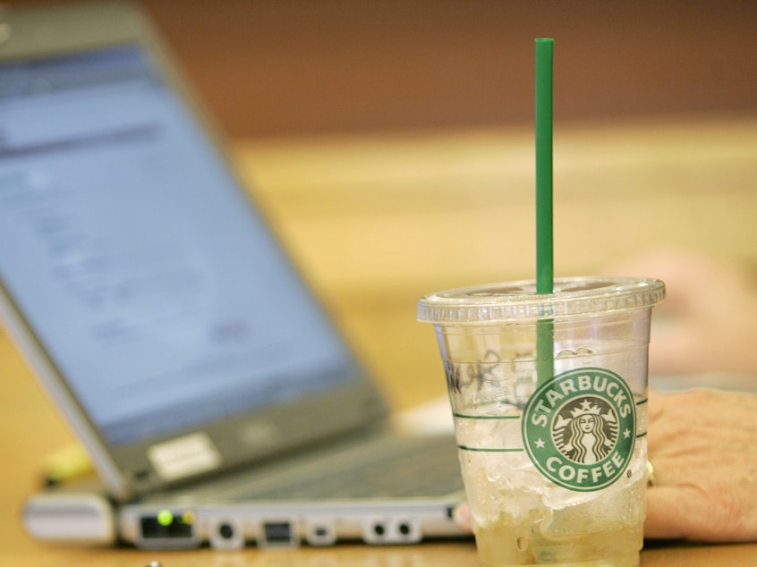 caption: Starbucks announced on Thursday it will start blocking pornography and illegal content on its free Wi-Fi networks in stores throughout the U.S.