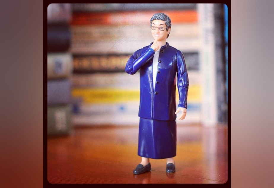 caption: Everyone's favorite librarian, Nancy Pearl, as an action figure.