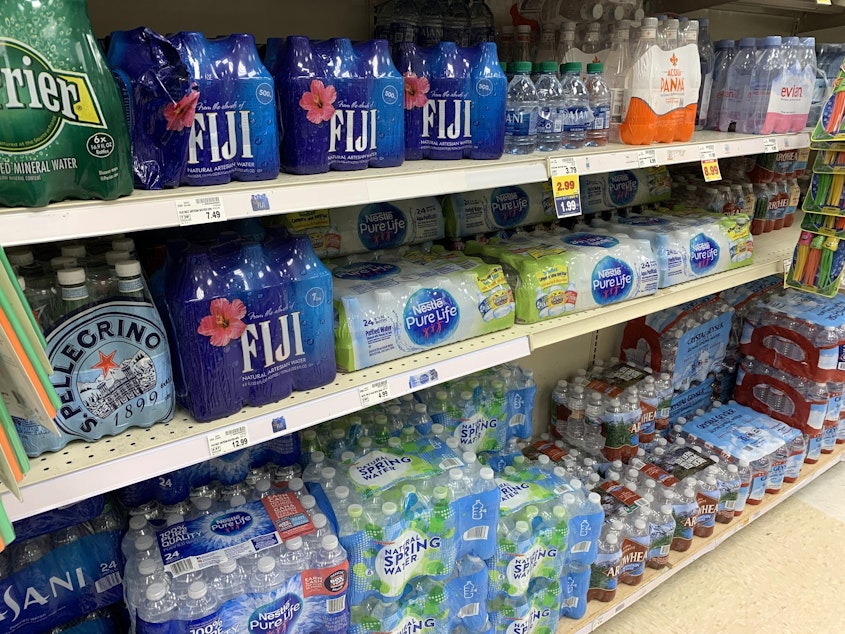 caption: Consumers looking for a healthier beverage have driven up sales of bottled water in the U.S steadily over the past decade.