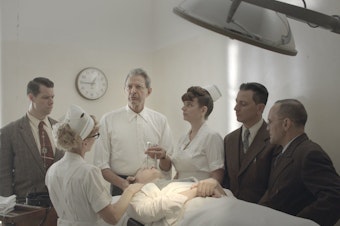 caption: Sometimes it <em>is</em> brain surgery: Jeff Goldblum (center) stars in Rick Alverson's film about a traveling lobotomist in the 1950s.