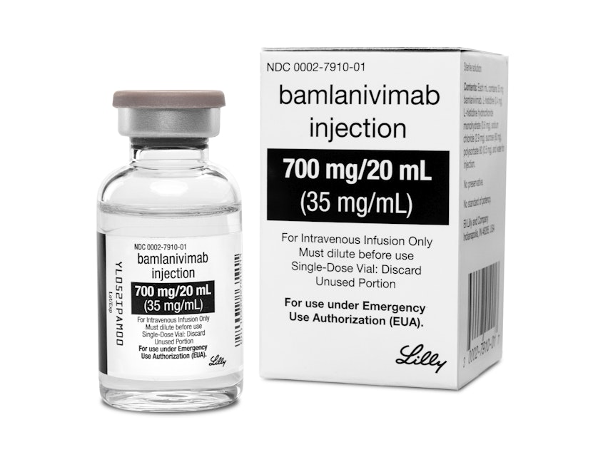 caption: The Food and Drug Administration has authorized Eli Lilly's antibody-based drug bamlanivimab for emergency use as a treatment for COVID-19.