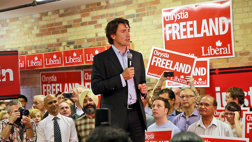 caption: Justin Trudeau, leader of the Liberal Party of Canada