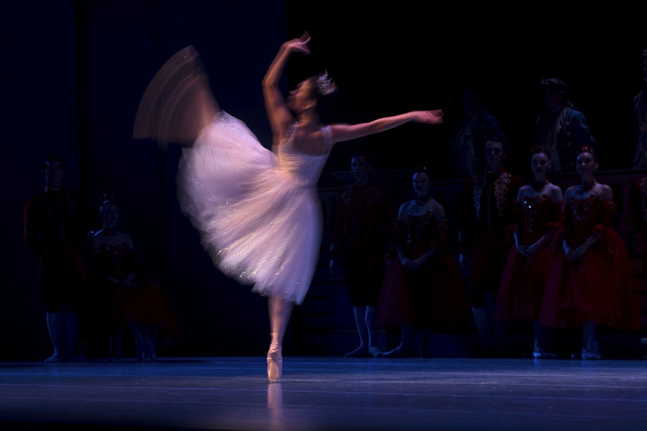 caption: Soloist Angelica Generosa dances as Cinderella during a dress rehearsal on Thursday, January 30, 2019, at McCaw Hall in Seattle.