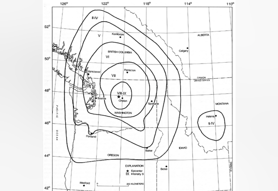 caption: Isoseismal map of the event.