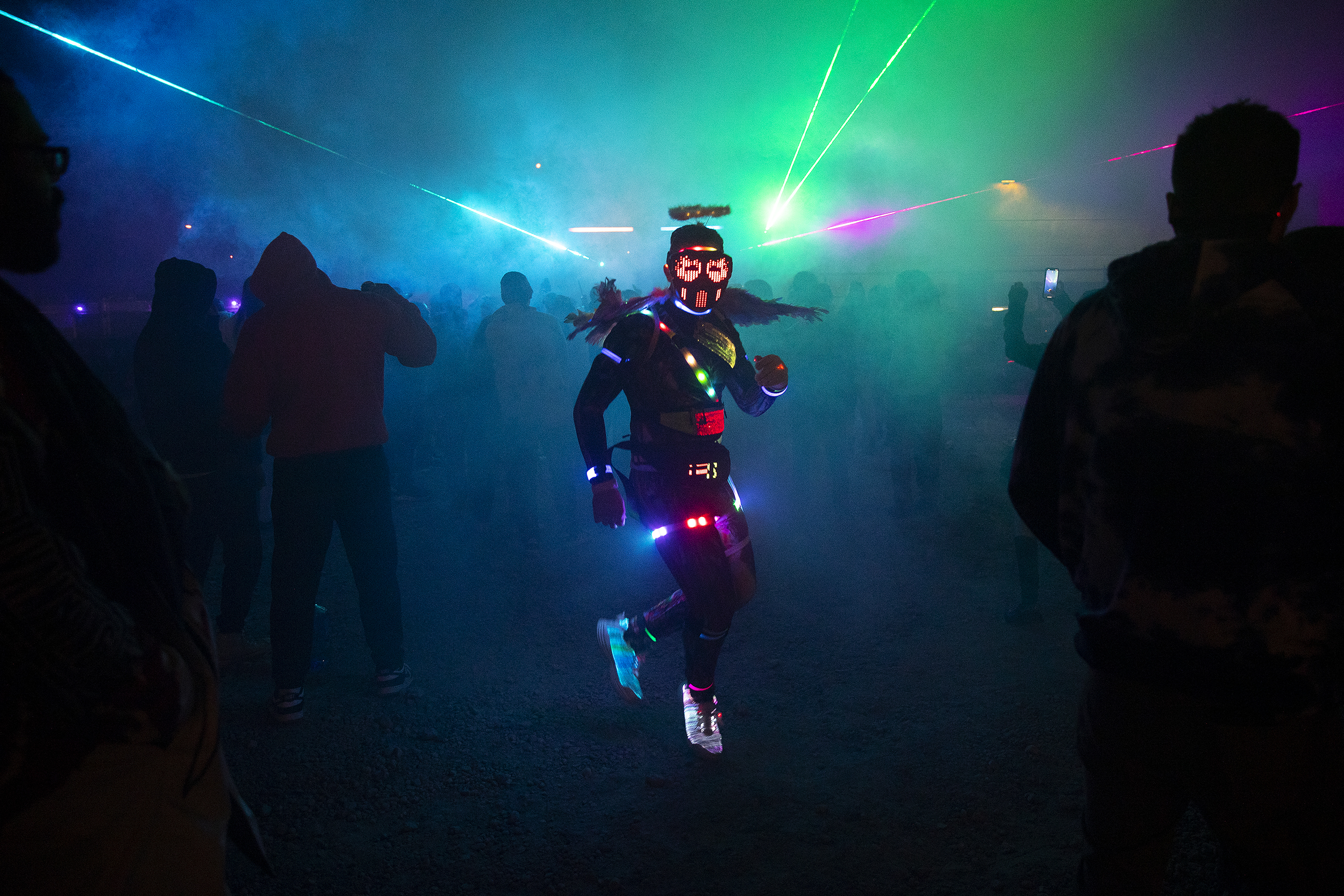 caption: Megan Farmer photo from rave in Seattle, 2024.