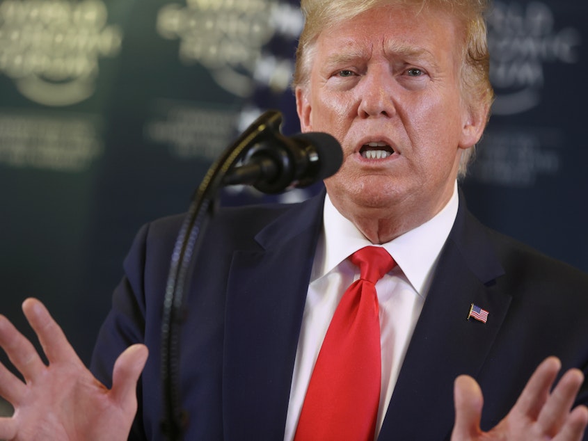 caption: President Trump announces that his administration will add more countries to its travel ban, saying the move is needed for national security. Trump discussed the plan Wednesday during a news conference at the 50th World Economic Forum in Davos, Switzerland.