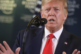 caption: President Trump announces that his administration will add more countries to its travel ban, saying the move is needed for national security. Trump discussed the plan Wednesday during a news conference at the 50th World Economic Forum in Davos, Switzerland.