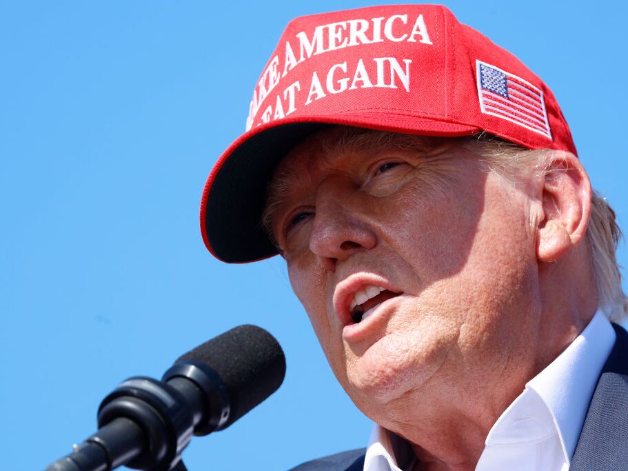 caption: Former President Donald Trump speaks during a rally at Greenbrier Farms on Friday in Chesapeake, Va., the day after the first presidential debate of the 2024 election.
