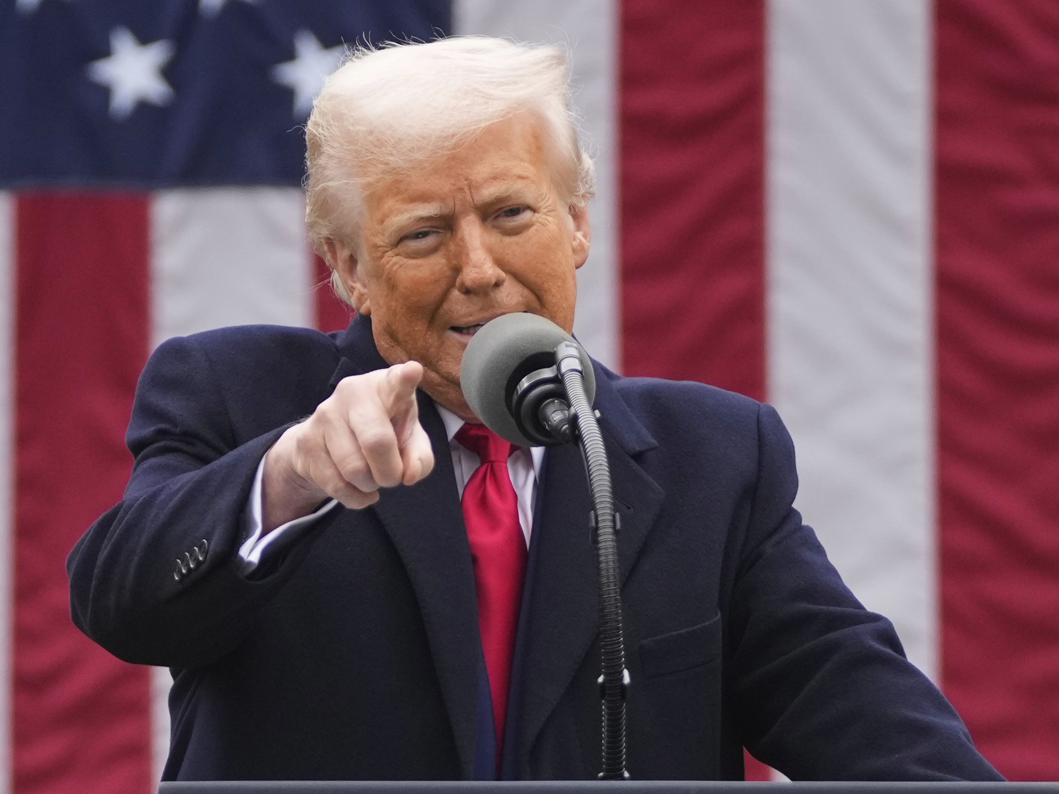 caption: President Donald Trump speaks during an event to announce new tariffs in the Rose Garden at the White House, Wednesday, April 2, 2025, in Washington.