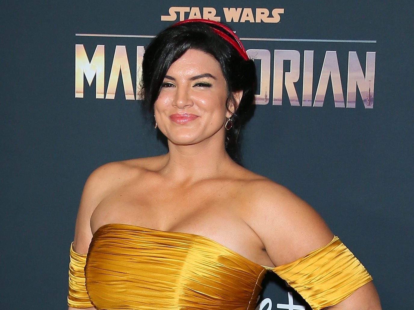 caption: Gina Carano is no longer part of the cast of "The Mandalorian,"<em> </em>with Lucasfilm calling her recent social media posts "abhorrent."