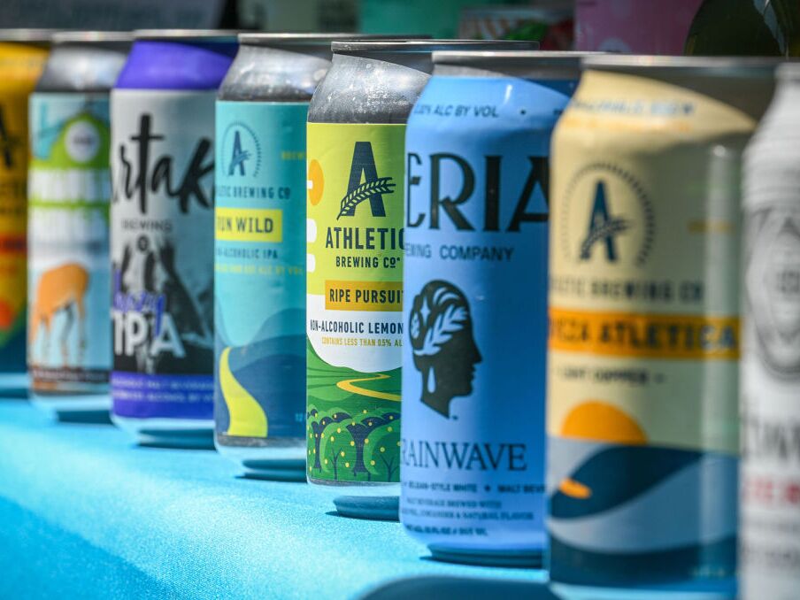 caption: There's a fast-growing market for nonalcoholic beers, wines and canned mixed drinks. Some researchers think there should be age limits for buying them.