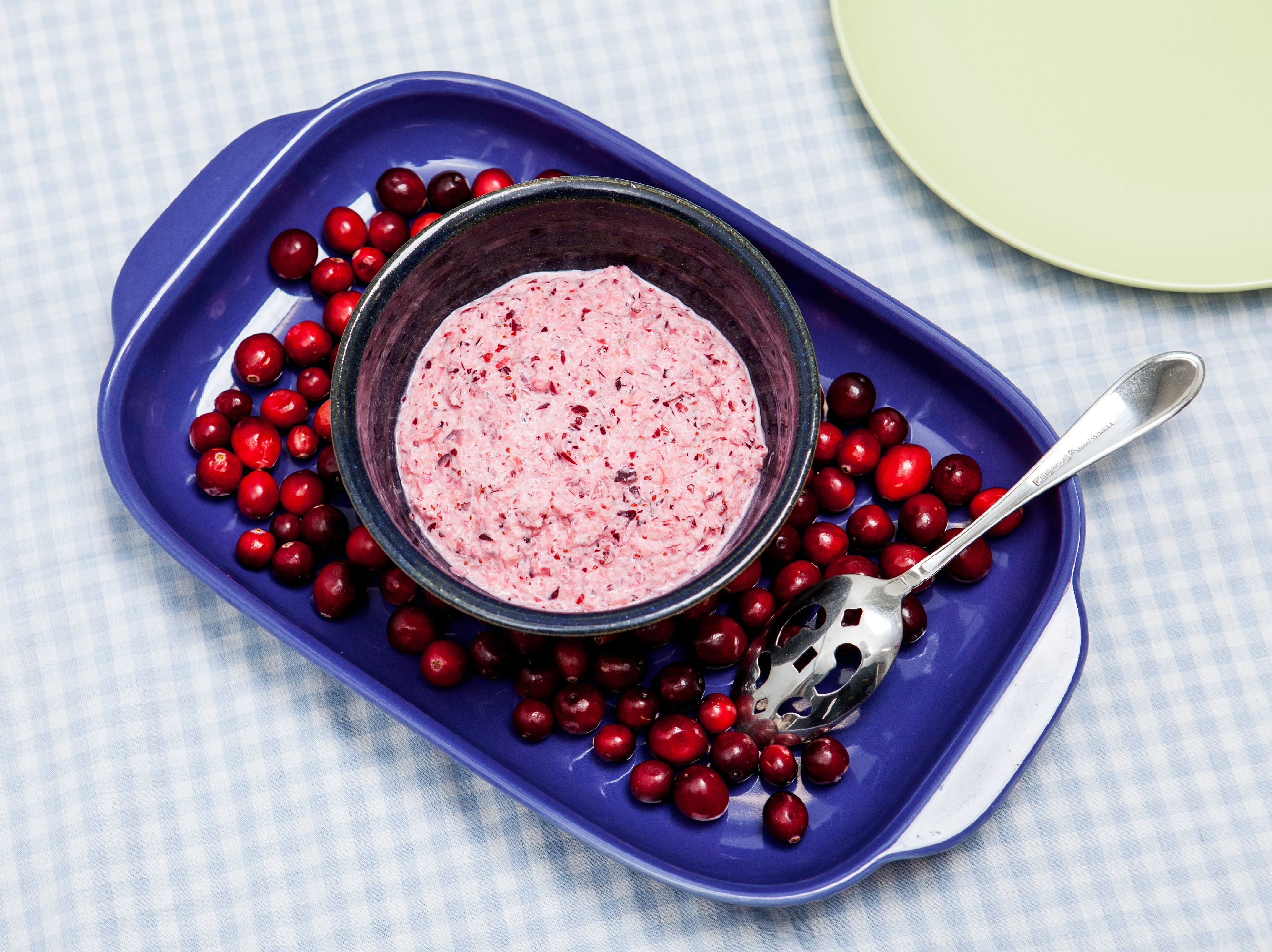 caption: Behold: Mama Stamberg's cranberry relish. (Yes, it's supposed to be that color.)