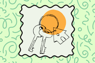 caption: Illustration of keys against textured background. Assets courtesy of Canva.com.