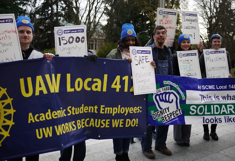 caption: UW unions call for stronger campus protections for immigrants.