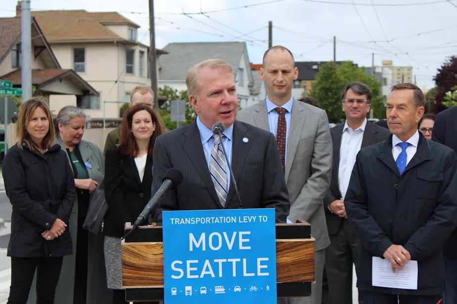 caption: Seattle Mayor Ed Murray announces revisions on a $930 million transportation package he wants to go to voters in November