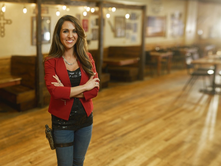 caption: Lauren Boebert, a restaurant owner in Colorado, will now be the Republican nominee in Colorado's 3rd District. She ousted five-term Congressman Scott Tipton on Tuesday night.