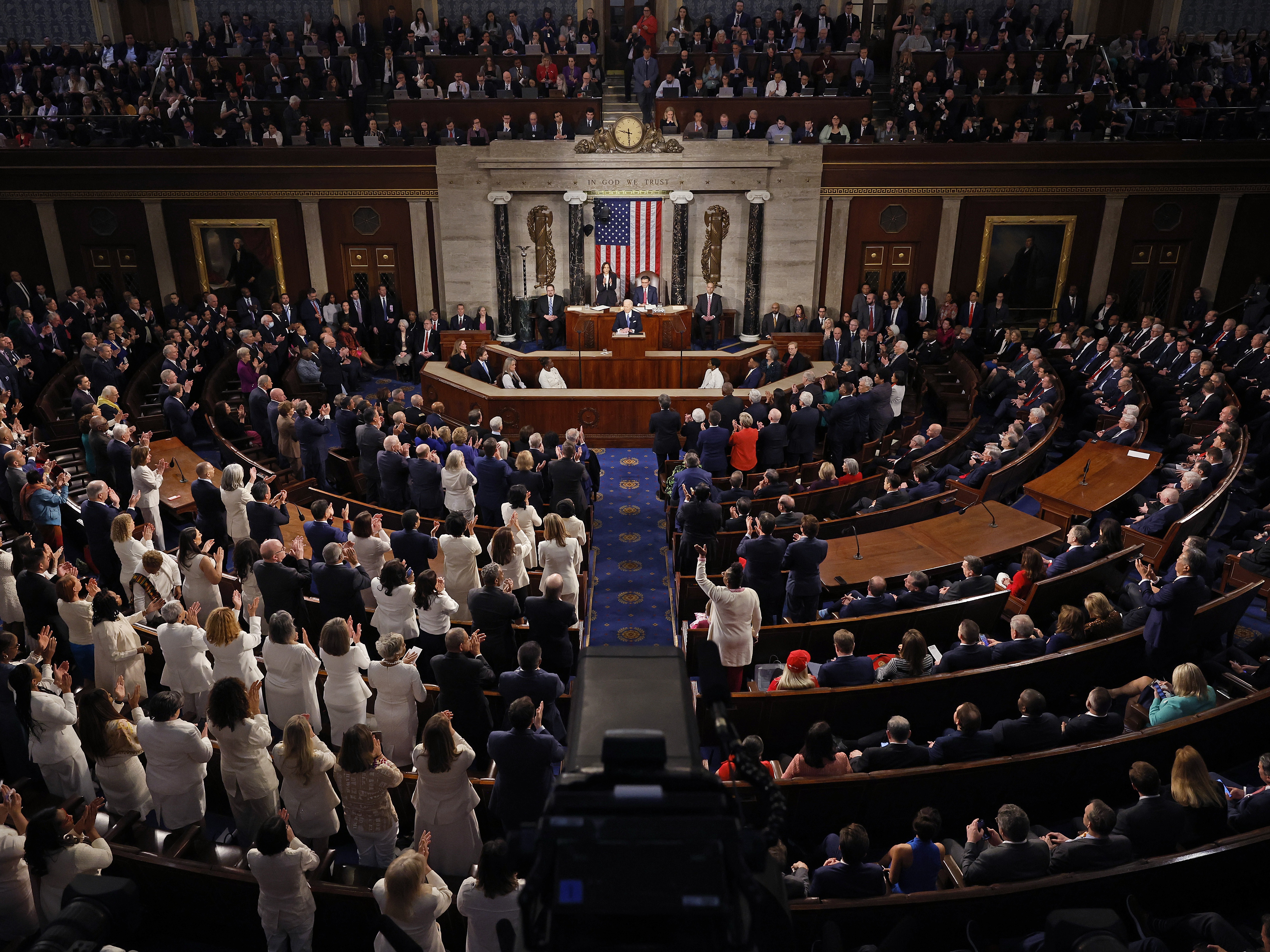 caption: Members of Congress attend President Biden's State of the Union address at the U.S. Capitol on March 7.