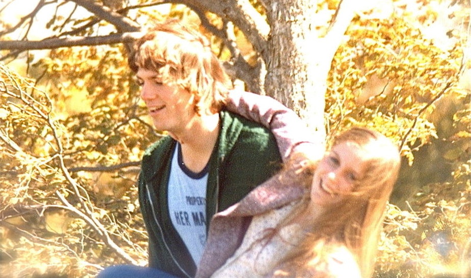 caption: Writer Sonya Lea and her husband Richard Bandy in high school in the 1970s.