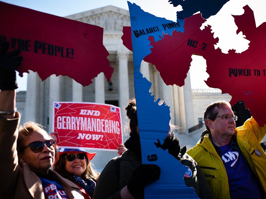 caption: Legal fights over the use of census data brought protesters to the Supreme Court in 2019.