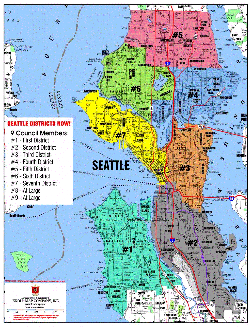 City Of Seattle Boundary Map Kuow - Councilmembers Will Represent Districts – But Which One Is Yours?