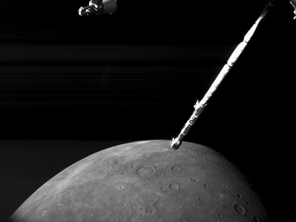 caption: A spacecraft got up close and personal with the surface of Mercury this week.