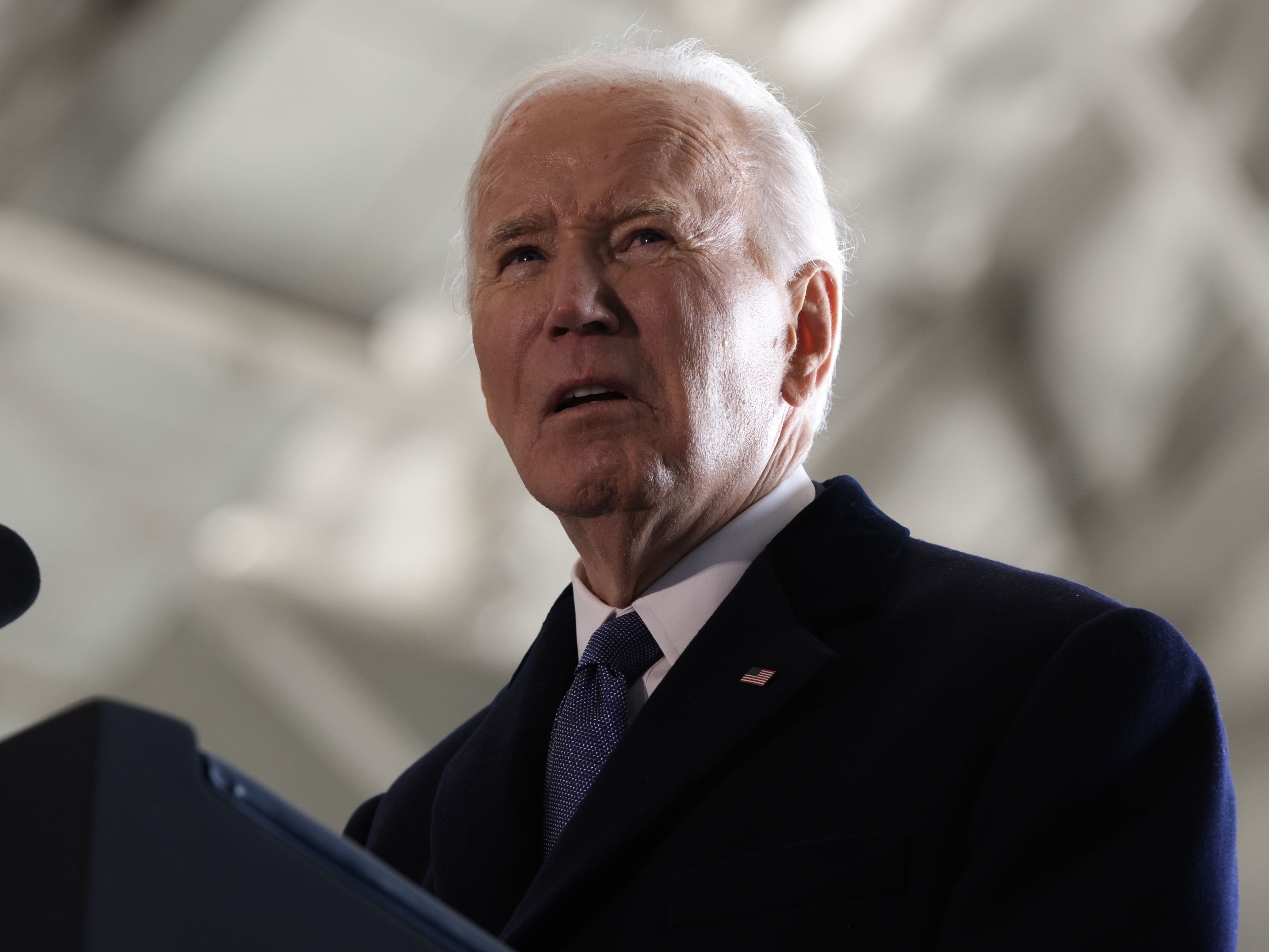 caption: Former President Joe Biden speaks at Joint Base Andrews.