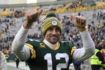 caption: NFL quarterback Aaron Rodgers is leaving the Green Bay Packers after 18 seasons. He'll be playing with the New York Jets in 2023.