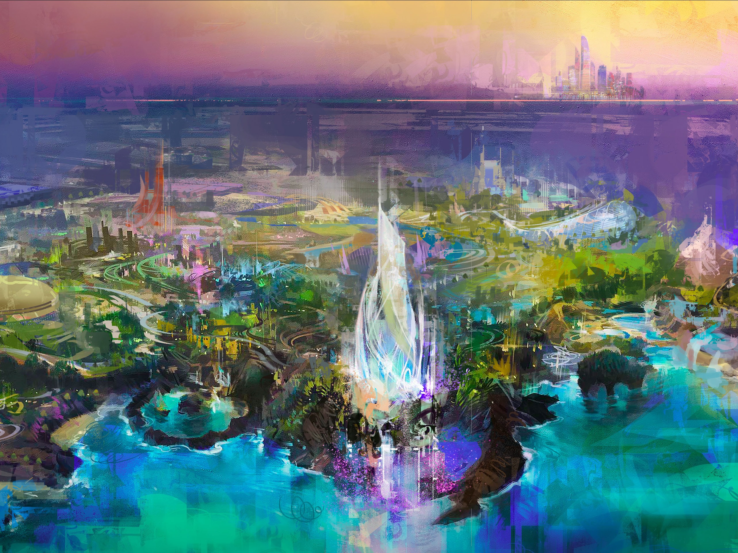 caption: The Walt Disney Company announced on Wednesday that the seventh Disney theme park will be in Abu Dhabi. This rendering shows the plans.