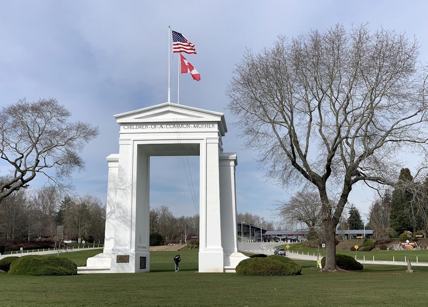 caption: The Peace Arch will celebrate its centennial later this year, but the monument is not why people are flocking to the surrounding park this winter.