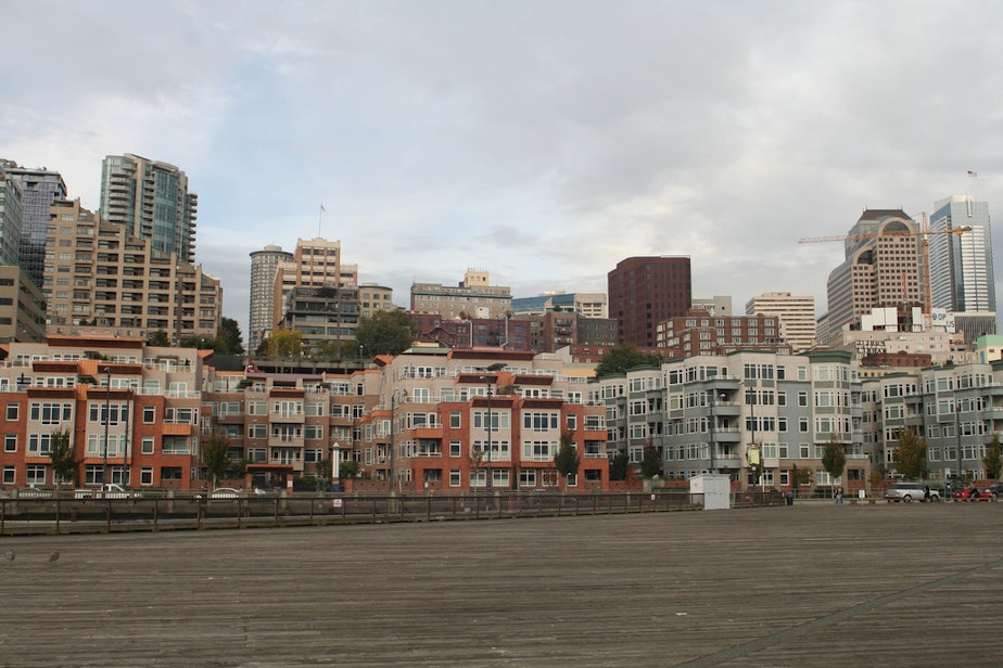 caption: Condos along Seattle's downtown waterfront.