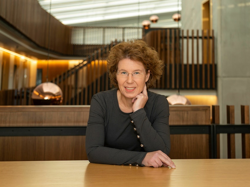 caption: Theoretical physicist and YouTuber Sabine Hossenfelder, shown in a photo taken in December at the University of Oxford in England, turned to YouTube "to keep my sanity" during the dark days of the pandemic.