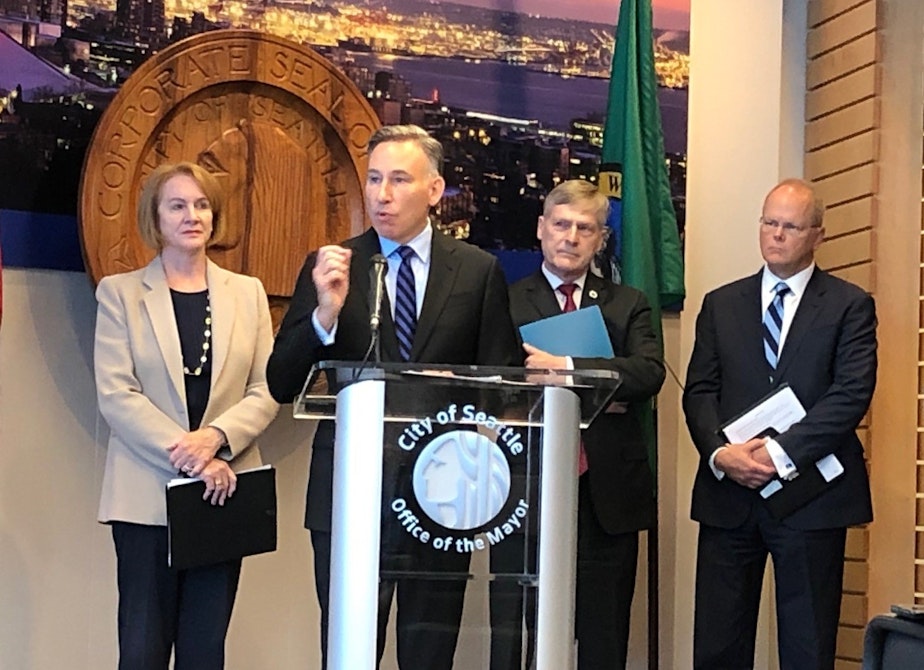 caption: King County Executive Dow Constantine said they want to pilot special jail, probation and shelter services for repeat low-level offenders.