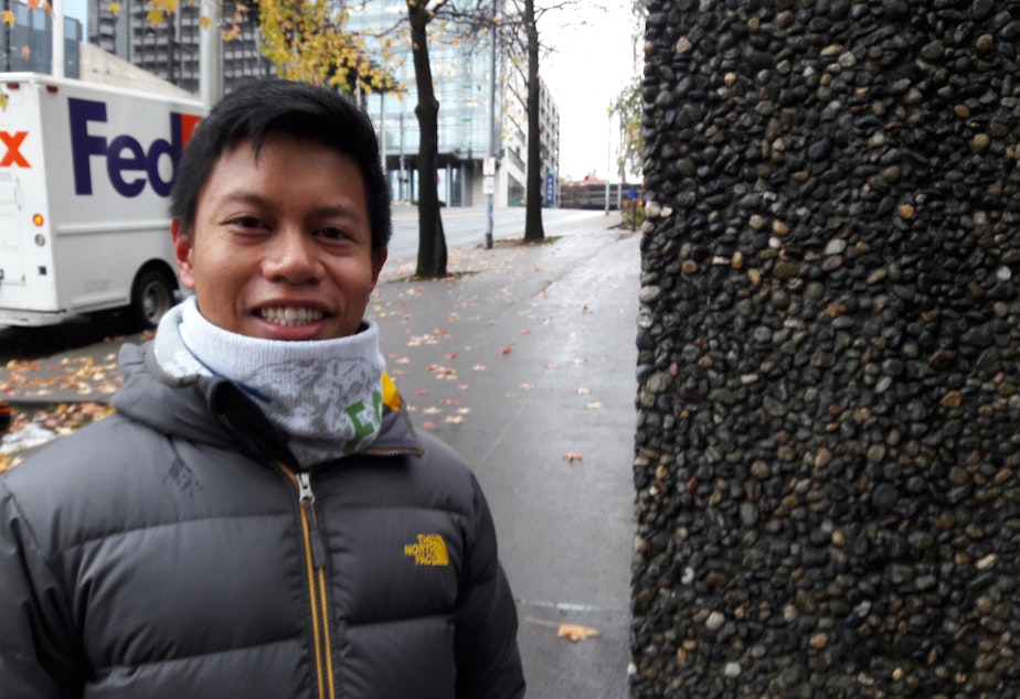 caption: Wilmer Dueño missed a brief Sounders rally in Seattle but he'll be cheering during the MLS final.